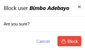Blocking a user